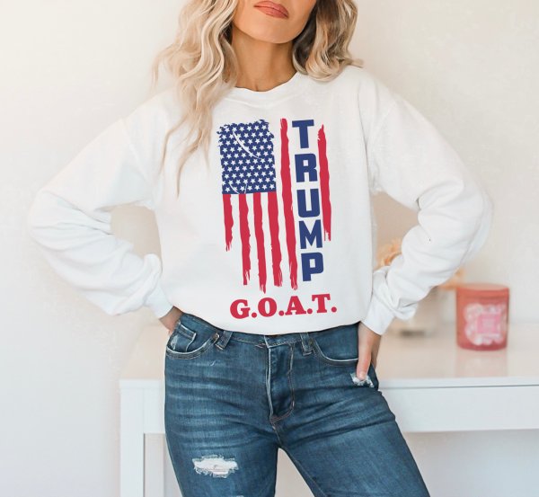 Trump 2024 "President Trump/Goat"  Political Crewneck Sweatshirt/ Trump Won/ Political/ Impeach Biden, Harris/ Fix America Trump