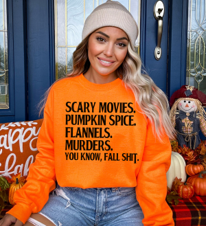Fall Things Shirt, Bonfire Shirt, Fall Shit Sweatshirt, Pumpkin Spice Crewneck Sweatshirt, Womens Fall Crewneck Sweatshirt Fall Favorites, Minimalist Crewneck Sweatshirt, Murder Shows