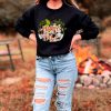 Fall Pumpkin Sweatshirt: Happy Fall Ya'll Trendy Cowhide Pumpkin Crewneck Sweatshirt, Women's Fall Pumpkin Crewneck Sweatshirt, Fall Favorites, Cowhide, 1 Cute Pumpkin Sweatshirt (Copy)
