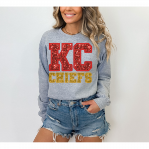 Kansas City Chiefs/ Crewneck Sweatshirt/ Sports Sweatshirt/ Sparkles / Gift For Her/ Gift For Mom
