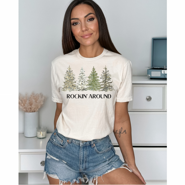 Rockin' Around/ Christmas/ Christmas Tree Shirt/ Gift For Her/ Gift For Mom.