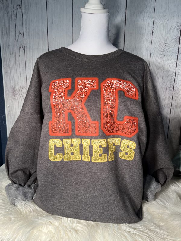 Kansas City Chiefs/ Crewneck Sweatshirt/ Sports Sweatshirt/ Sparkles / Gift For Her/ Gift For Mom