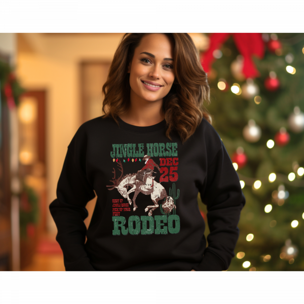 Jingle Horse Rodeo/ Crewneck Sweatshirt/ Christmas Sweatshirt/ Christmas Rodeo/ Gift For Anyone