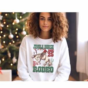 Jingle Horse Rodeo/ Crewneck Sweatshirt/ Christmas Sweatshirt/ Christmas Rodeo/ Gift For Anyone