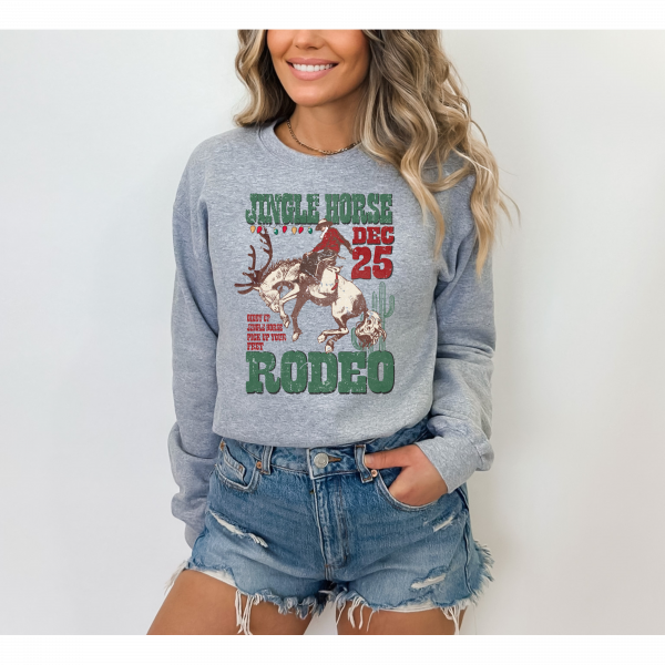 Jingle Horse Rodeo/ Crewneck Sweatshirt/ Christmas Sweatshirt/ Christmas Rodeo/ Gift For Anyone